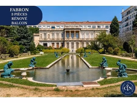 3 pièces rénové – vue sur jardin – nice fabron – résidence les grands cèdres