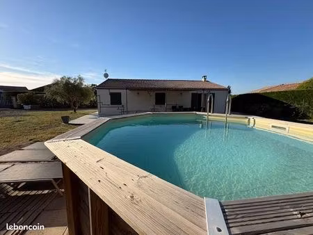 villa individuelle de plain pied clim jardin piscine bois 3 chambres + bureau