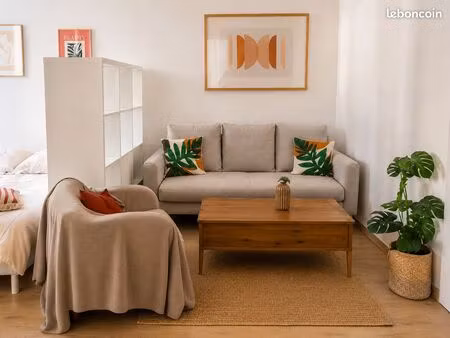 studio/f1 meublé et rénové de 33 m² - balcon + cave - parking sécurisé en option