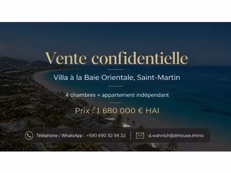 villa familiale de caractère - parc de la baie orientale  saint-martin