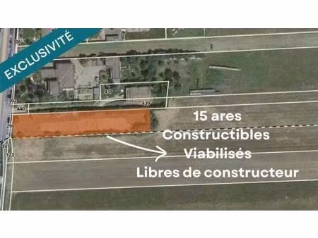 terrain constructible viabilisé à vendre