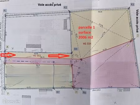 terrain 2006 m² constructible