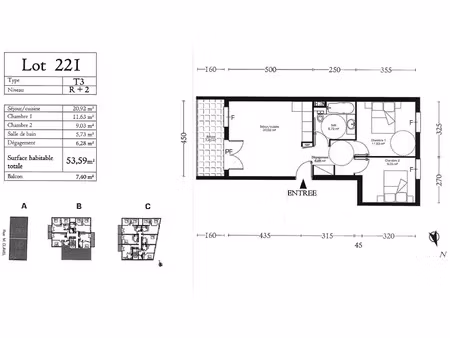 vente appartement 3 pièces 55 m² sète (34200)