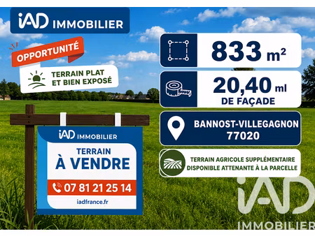 vente terrain 833 m² à jouy-le-châtel (77970)  79 000 €