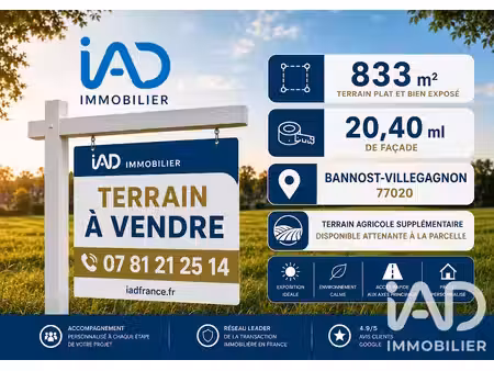vente terrain 833 m² à vaudoy-en-brie (77141)  79 000 €