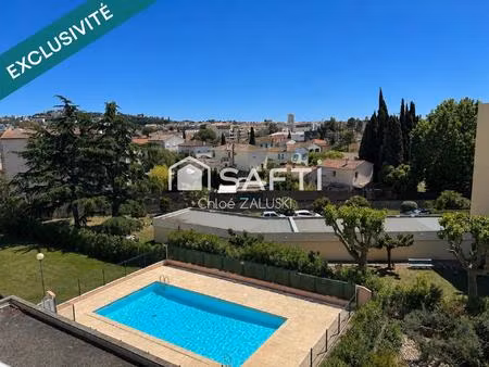 appartement t3 dernier étage  piscine  vue dégagée
