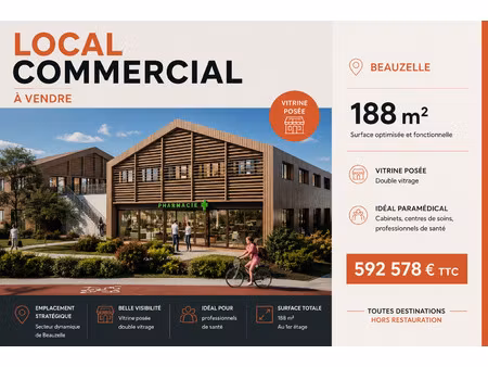 local commercial de 188 m2 à beauzelle