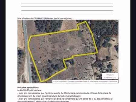 vend terrain agricole de 2hectares
