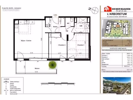appartement 3 pièces 66 m²