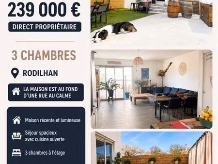 maison 3 chambres 87m2 rodilhan