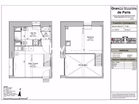 appartement 1 pièce 40 m²