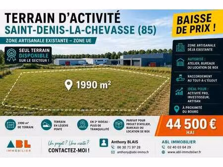 vente terrain à saint-denis-la-chevasse (85170) : à vendre / 1990m² saint-denis-la-chevass