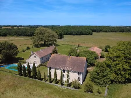 saint-savin (86) - propriété de charme en campagne - grand terrain avec piscine