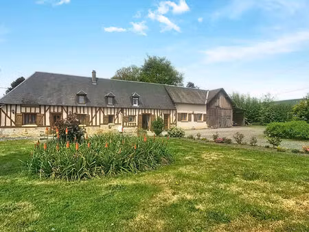 charmante maison normande à vendre à aubry le panthou - 5 pièces  grand jardin