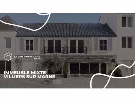 immeuble villiers sur marne 2 t2 + mezzanine + 1 local commercial de 150m2 + 1 t4 de 85m2 