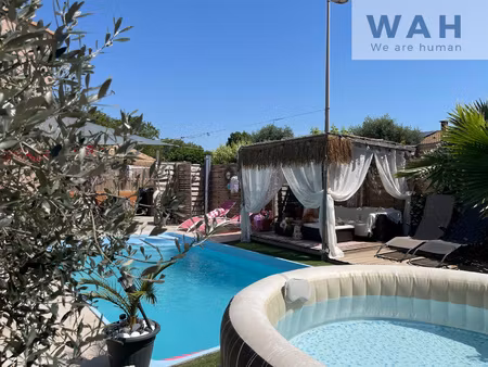 vente maison t4 plain pied + jardin + piscine - 34400 lunel-