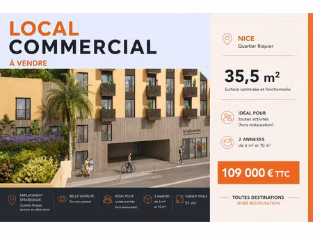 vente commerce 51 m² nice (06300)