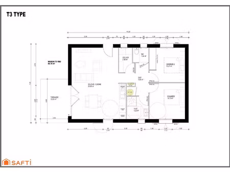 vente maison 3 pièces 65 m² oloron-sainte-marie (64400)