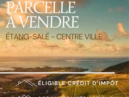 étang-salé-les hauts : terrain à bâtir 400m2 - permis maison
