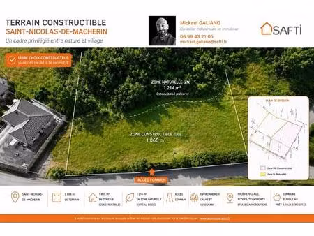 terrain constructible secteur saint-nicolas-de-macherin