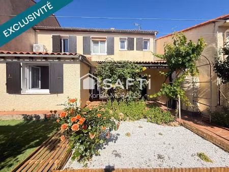cabestany  maison de 2 appts  de 102 m2 sur parcelle de 201 m2  jardin  place de stationne
