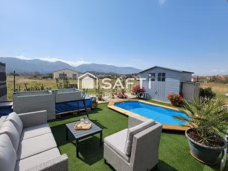 maison de plain pied t3 de 60m² avec jardin et piscine