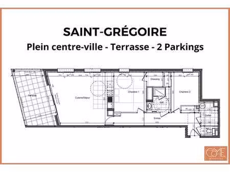 vente appartement 3 pièces à saint-grégoire (35760) : à vendre 3 pièces / 76m² saint-grégo