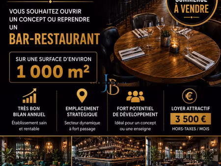 à vendre fonds de commerce bar / restaurant emplacement stratégique en exclusivite a 5 min