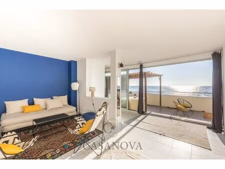 appartement 60 m² vue mer palavas-les-flots rez-de-sable  terrasse 52 m²  première ligne