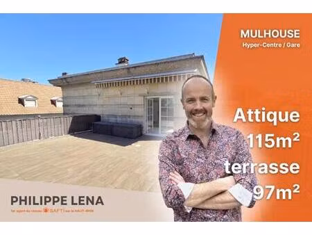 attique 115m² + terrasse 97m²  hyper-centre / gare