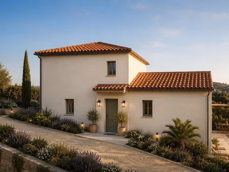 terrain à bâtir avec projet de maison individuelle et piscin