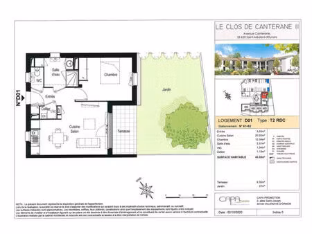 a louer saint medard d eyrans t2 43 m2 en rez de jardin disponible le 16 juin 2026