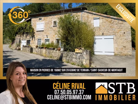 achat maison 7 pièces 168m² st sauveur de montagut 07190