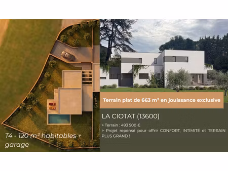 la ciotat est / terrain 663m² / permis accorde / 300m de la mer