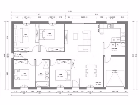 vente maison neuf 5 pièces 108m2 la jarrie - 275000 € - surface privée