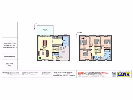 vente maison neuf 5 pièces 112m2 la jarne - 293000 € - surface privée