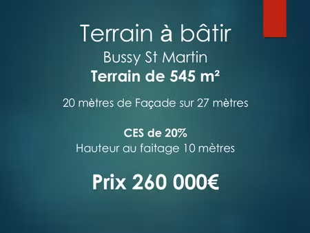 terrain bussy st martin 545 m2