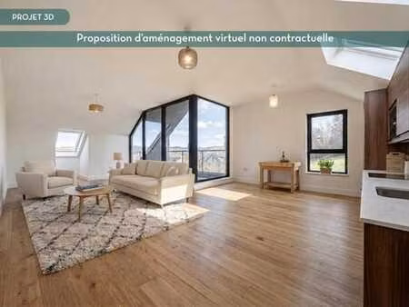 penthouse neuf avec 3 chambres et une terrasse