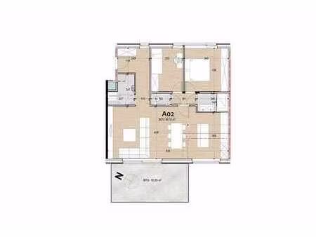 appartement économe en énergie avec 2 chambres et jardin