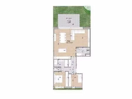 appartement très spacieux de 2 chambres avec jardin (0.3)