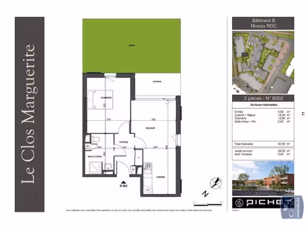 appartement à louer 2 pièces 42.5 m² - seclin (59) - 592€