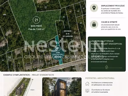 vente terrain 7435 m² à vauhallan (91430)  118 000 €