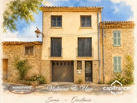 maison de village rénovée avec garage  terrasse couverte – siran (minervois)