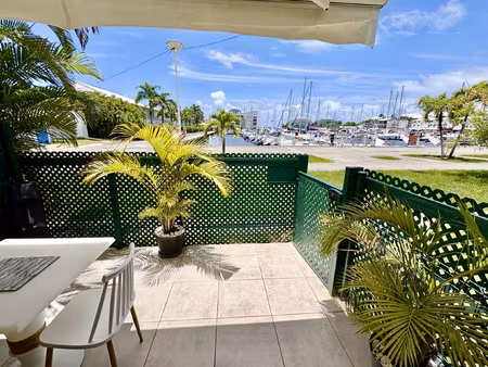 vue bateaux sur marina t2/3 meuble 33 m2 +terrasse acces pis