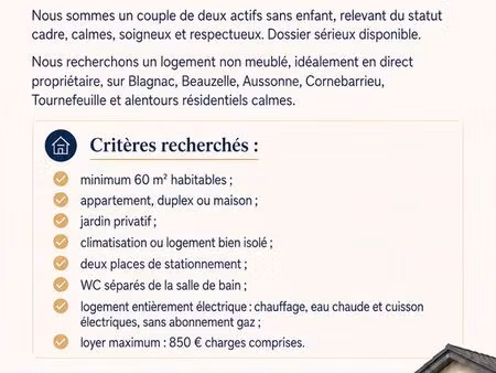 urgent recherche maison ou appartement 60 m2 avec jardin privatif 850 cc max