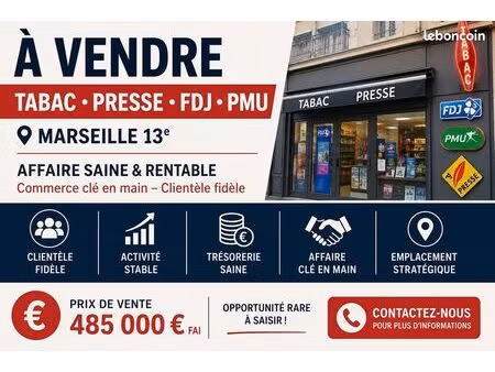 tabac fdj pmu – marseille 13e – affaire clé en main