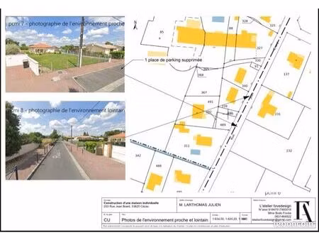 terrain constructible 237 m² centre cézac avec cub – maison 75 m² possible