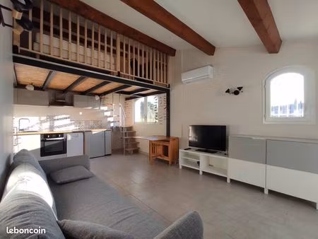 t2 meublé de 36m² en rez-de-jardin + terrasse au calme absolu