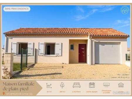 maison lumineuse de plain-pied avec jardin – 92m²