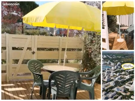 studio rénové avec jardin – centre ville - centre port la grande-motte